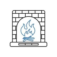 fireplace concept line icon. Simple element illustration.fireplace concept outline symbol design. vector