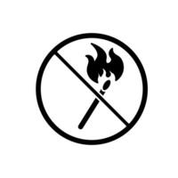 no fire concept line icon. Simple element illustration.no fire concept outline symbol design. vector