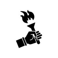 torch concept line icon. Simple element illustration.torch concept outline symbol design. vector