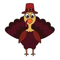 funny turkey is isolated on the white background vector