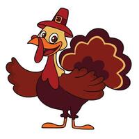 funny turkey is isolated on the white background vector