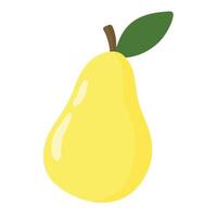 cute pear fruit is isolated on the white background vector