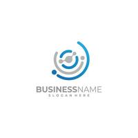 Circle Tech Logo line connection concept design vector