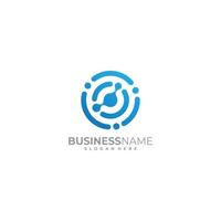 Circle Tech Logo line connection concept design vector
