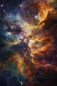 Space vertical background with cosmic clouds in the carina nebula. photo