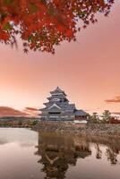 Matsumoto Castle or Crow Castle in Autumn, is one of Japanese premier historic castles in easthern Honshu. Landmark and popular for tourists attraction in Matsumoto city, Nagano Prefecture, Japan photo