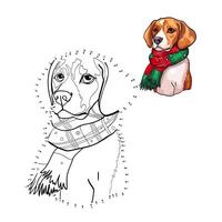 Connect The Dots Beagle Dog Activity vector