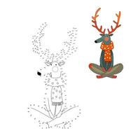 Connect The Dots Reindeer Activity vector
