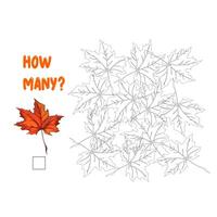 How Many Maple Leaves Counting Game vector