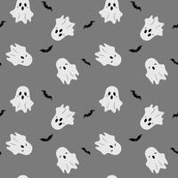Halloween pattern with ghost and bat. Halloween background, seamless pattern. vector