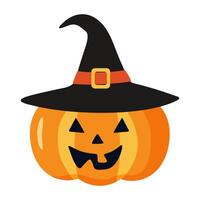 Halloween element pumpkin in a hat. Element for halloween in cartoon style. vector