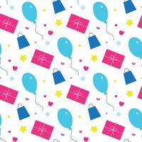 Multicolored holiday background, simple illustration, flat style, minimalism, seamless pattern vector