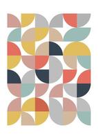 Retro style Scandi wall art background design vector
