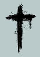 Grunge style religious cross design background vector