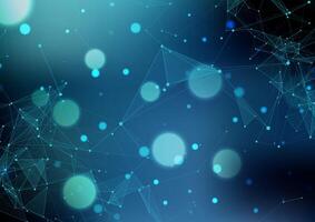 Abstract techno background with low poly plexus design vector