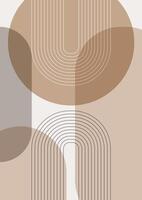 Abstract Scandi style wall art canvas design vector