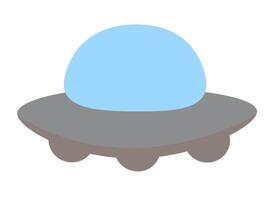 Alien spaceship, spacecrafts and UFO. Cosmic ship in form saucer for transportation. Children clip art. cartoon flat illustration for space design. vector