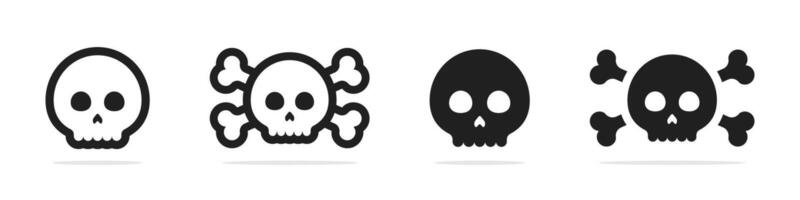 Skull icon set. Crossbones and skull icons. Crossbones and Skull icon set. vector