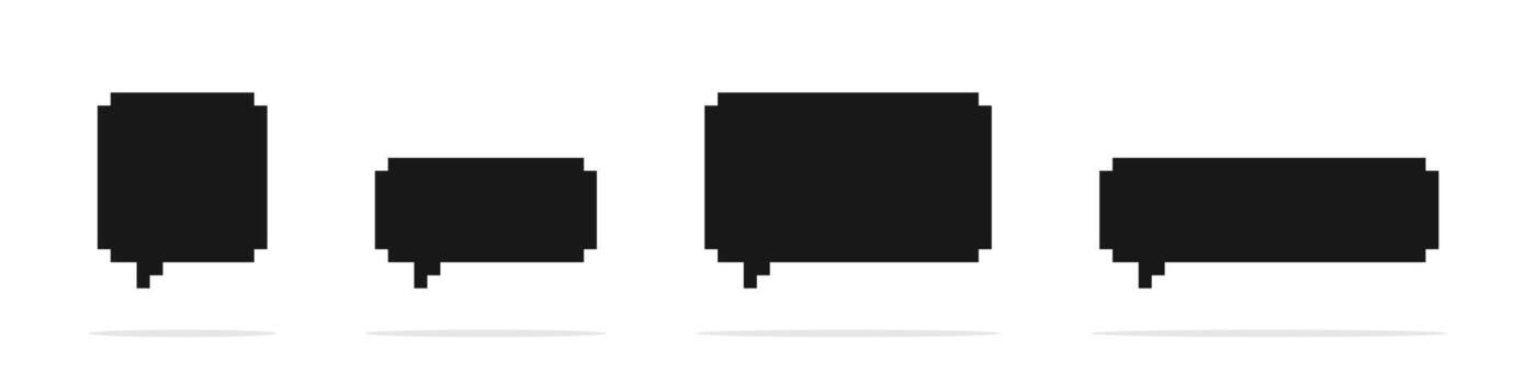Pixel speech bubbles. Chat speech or dialogue bubbles in pixel a vector
