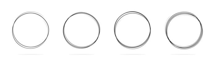 Circle frame set. Round frame set. Round shape borders. Hand drawning circles vector