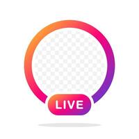 Social media story. live stream, new story badge. Stories badges and live button. Stories in social networks. Avatar frame vector