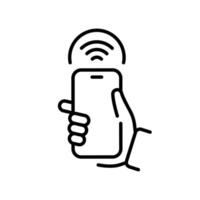 NFC icon. Contactless payment icon. NFC technology. Near field communication. Wireless pay. vector
