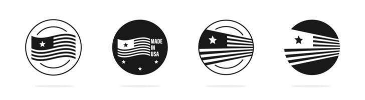Made in USA labels. Made in USA. United States production. vector