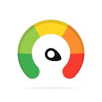 Speedometer icon. Speedometer illustration. Speed indicator, scale from green to red. vector