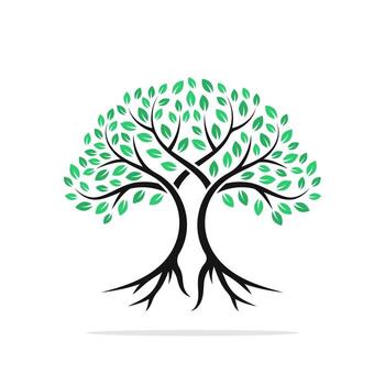 Tree icon. Tree symbol. Tree silhouette. Tree with root. tree vector