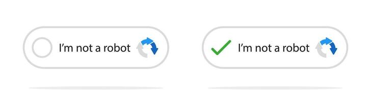 Recaptcha illustration. Captcha buttons. Recaptcha buttons. Website protection captcha code. Captcha code buttons. vector