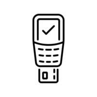 Terminal payment. POS Terminal. Contactless NFC payment terminal. POS Terminal icon. vector