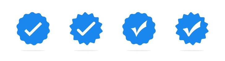 Account verification symbols. Checkmarks set. Account verification signs collection. Account verification symbols. Checkmarks set. Account verification signs collection. vector