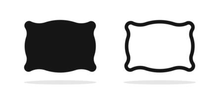 Pillow icons. Comfortable cushion. Cushion icons. Pillow symbols. Sleeping pillow, cushion vector