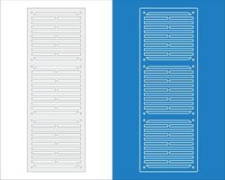 Architectural and technical visualization wireframe blueprint of grid-pattern perforated metal drain covers for drainage systems vector
