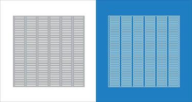 Wireframe blueprint for architectural and technical visualization of grid-patterned perforated metal drain covers for drainage systems vector