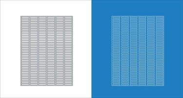 Architectural and technical wireframe blueprint for perforated metal drain covers with a grid pattern for drainage systems vector