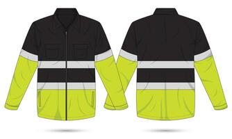 Hi vis work jacket mockup vector