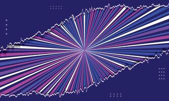 Abstract background of torn paper and speed radial lines vector