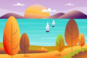 Autumn scenery background. Autumn nature banner. Autumn park. Autumn activities background. vector