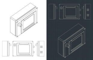 Blueprints of programmable logic controller vector