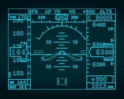Attitude indicator and turn coordinator blueprint vector