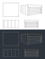 Garage technical drawings vector