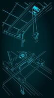 Overhead crane and warehouse structure vector