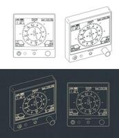 Navigation system blueprints vector