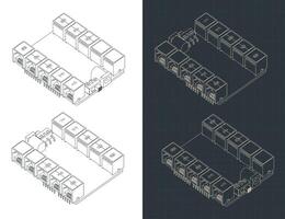 Arduino UNO shield isometric drawings vector