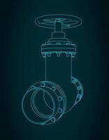 Valve technical drawings vector