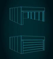 Garage technical drawings vector
