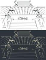 Turntable conveyor. Roller conveyor with a turntable section that switches the direction vector