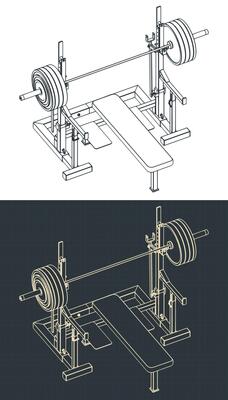 Press weight adjustable squat rack bench isometric blueprints