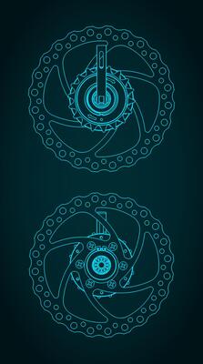 Bicycle rear hub technical drawings